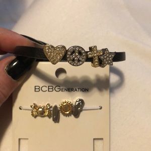 Bang leather bracelet and charms